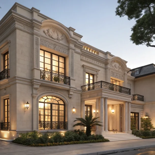 Historic Porfirian facade of Tonalá 1 in Roma Norte, Mexico City, blending early 20th-century architecture with subtle contemporary lighting at dusk.